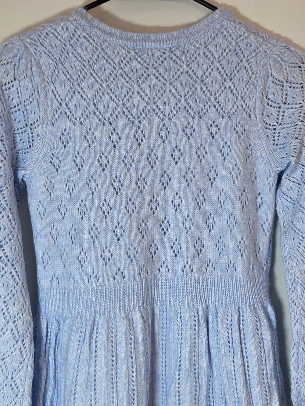 NWT Gymboree Pointelle Sweater Dress Girls 12 Blue Holiday